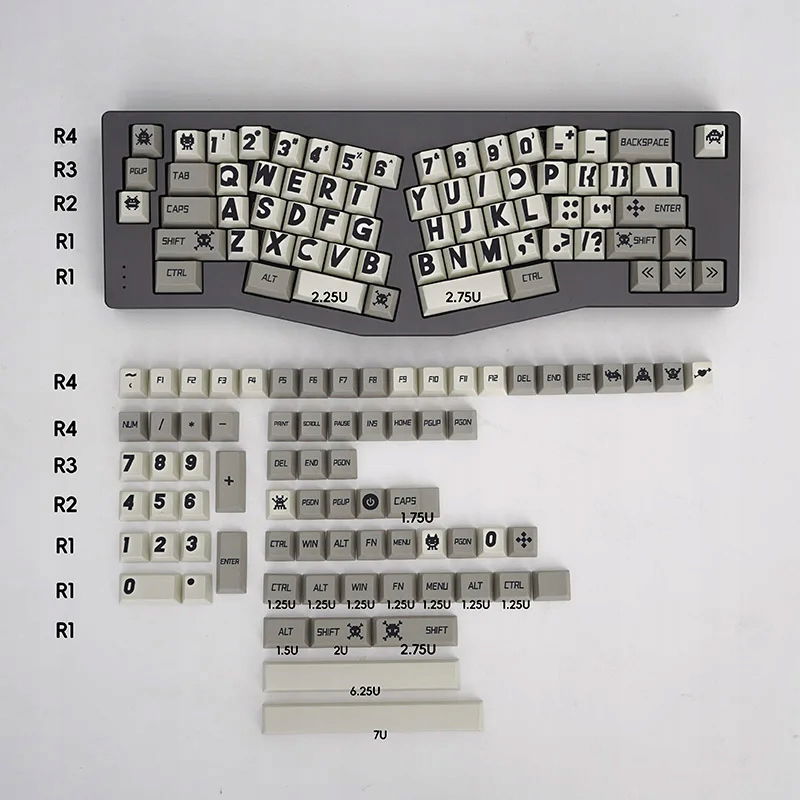 Klávesy pre mechanickú klávesnicu Pbt Profile Cherry 140ks Big Letter Rb