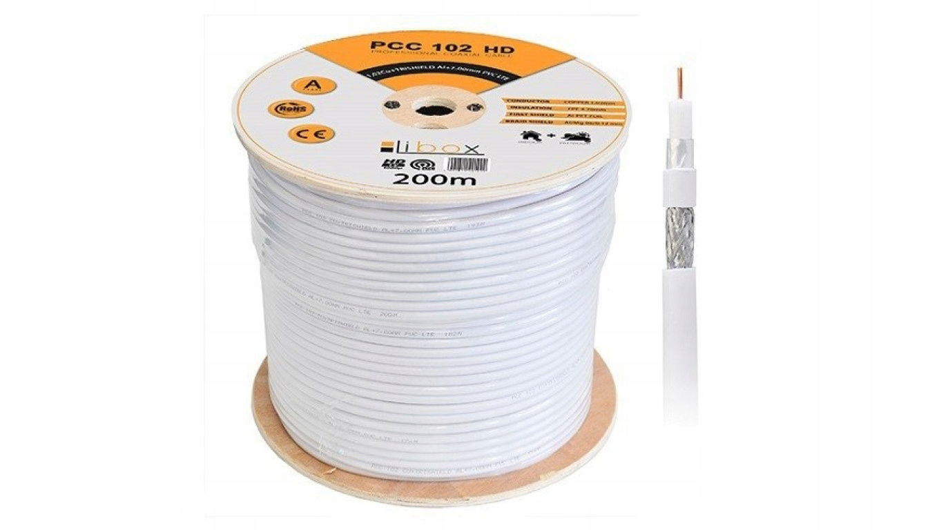 Koaxiálny kábel Sat Trishield Hd 1,02/4,7 PCC102 Libox /200 m/