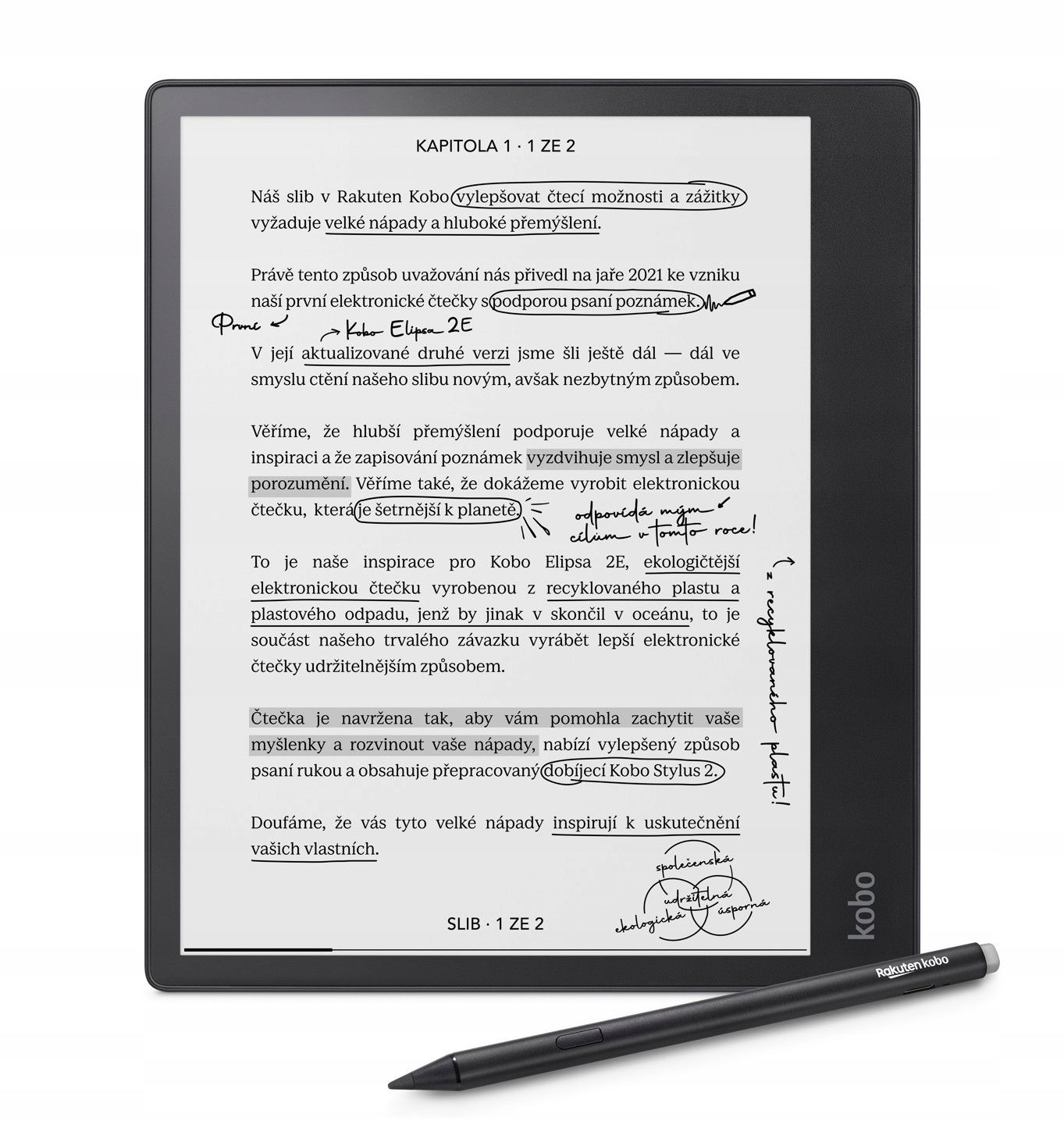 Kobo eBook čítačka kníh Elipsa 2E 32 Gb Stylus 2