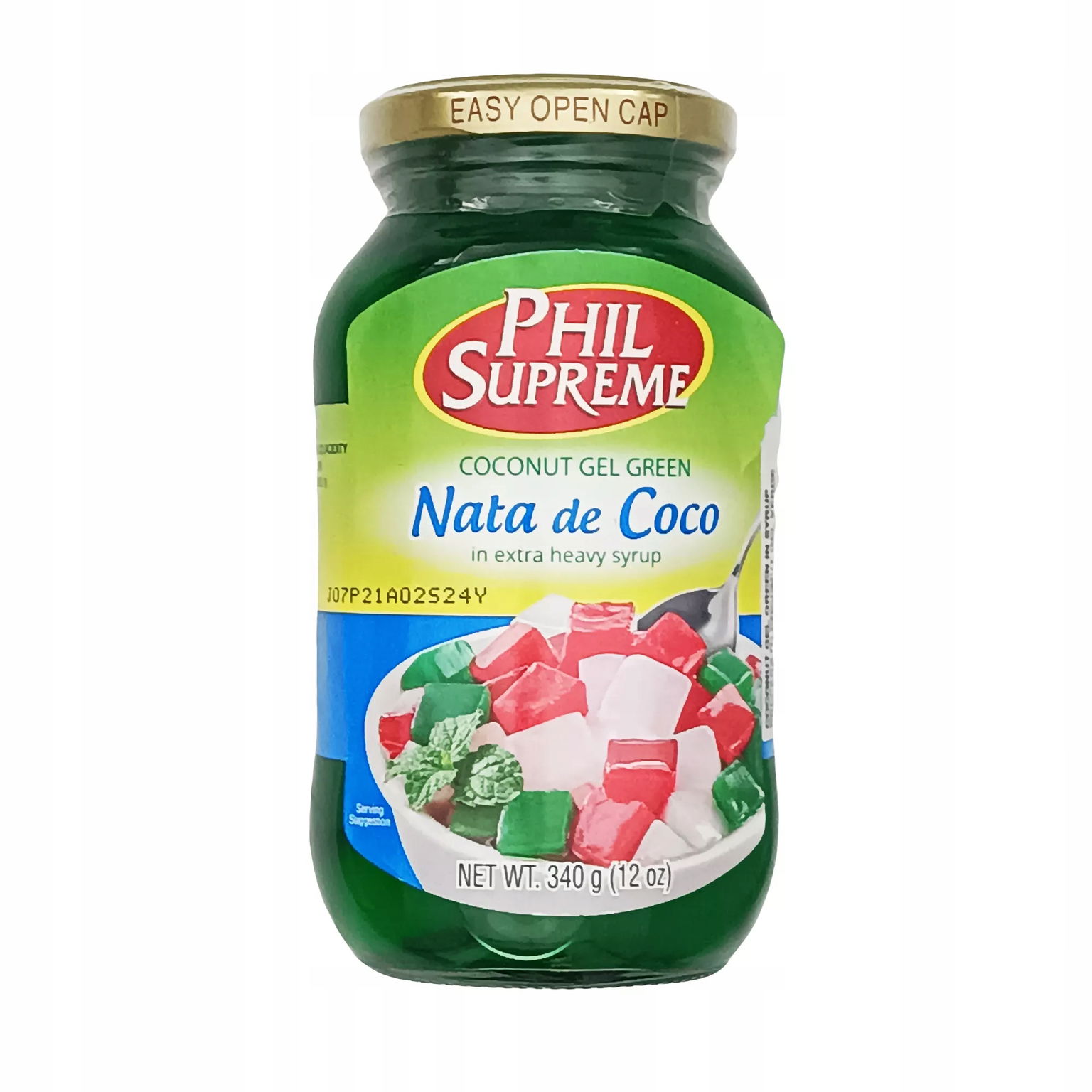 Kokosové želé v sirupe zelené Nata De Coco Green Phil Supreme 340 g