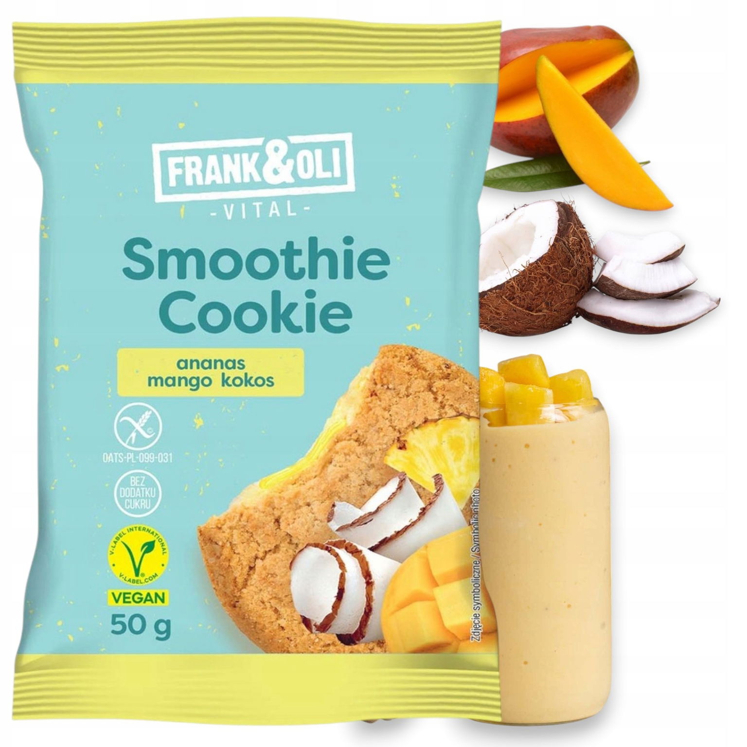 Koláč Frank & Oli s náplňou Ananás & Mango & Kokos 50 g