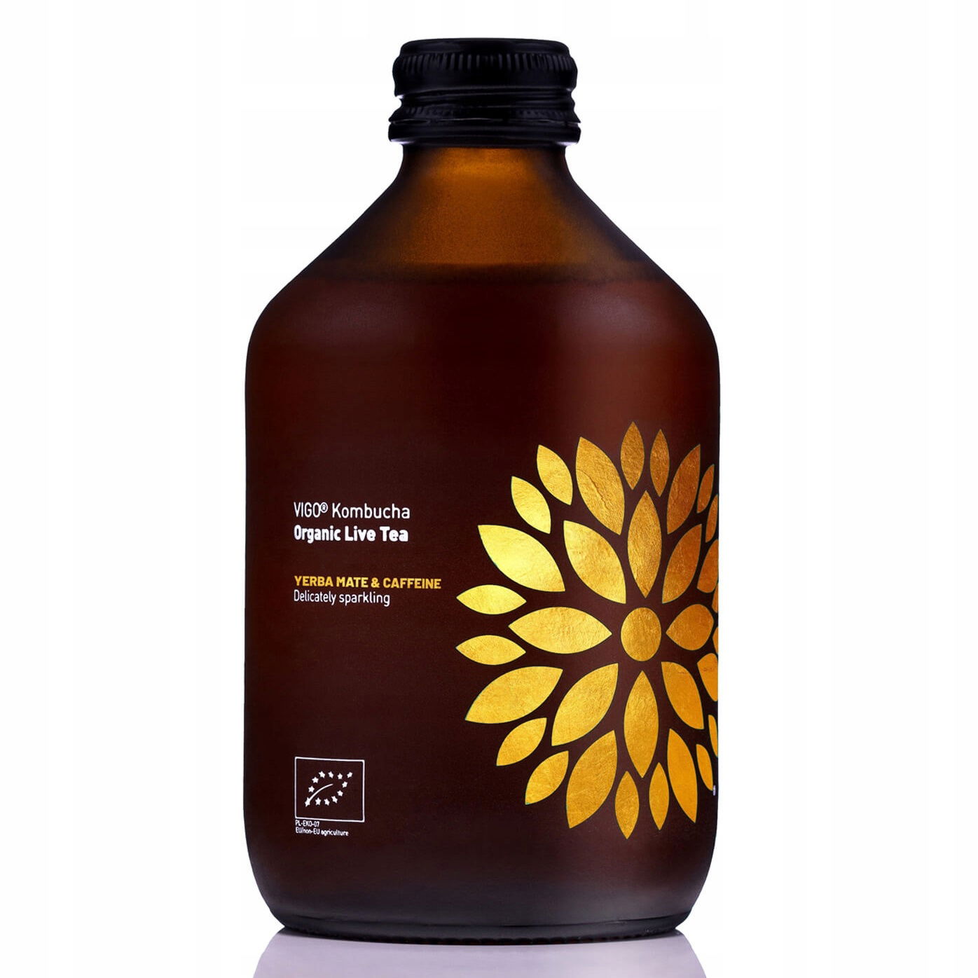 Kombucha Yerba Mate-kofeina Bio fermentovaný čaj Probiotyk 330ml Vigo
