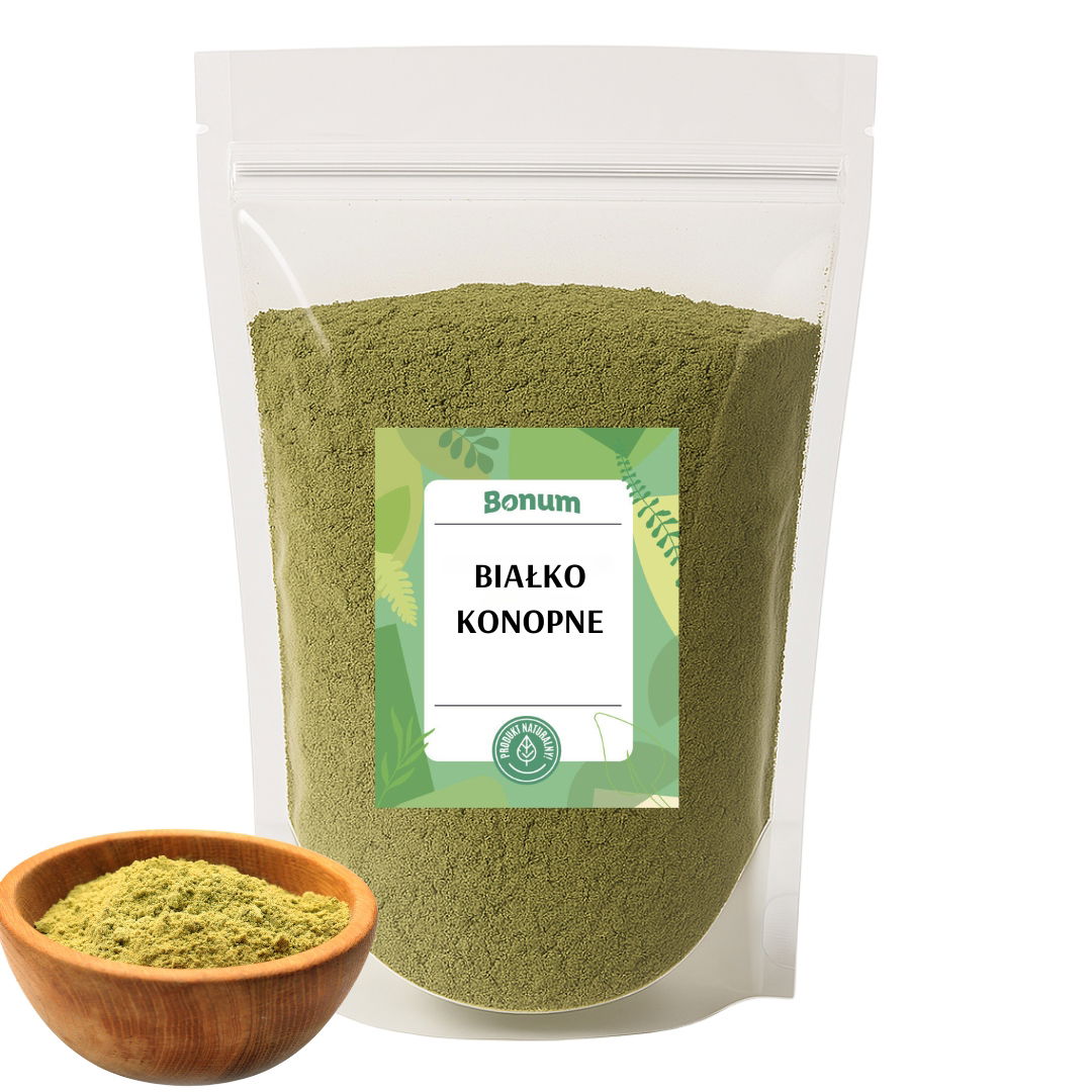 Konopný proteín prírodný rastlinný Hemp Protein v prášku Premium 1 kg Bonum