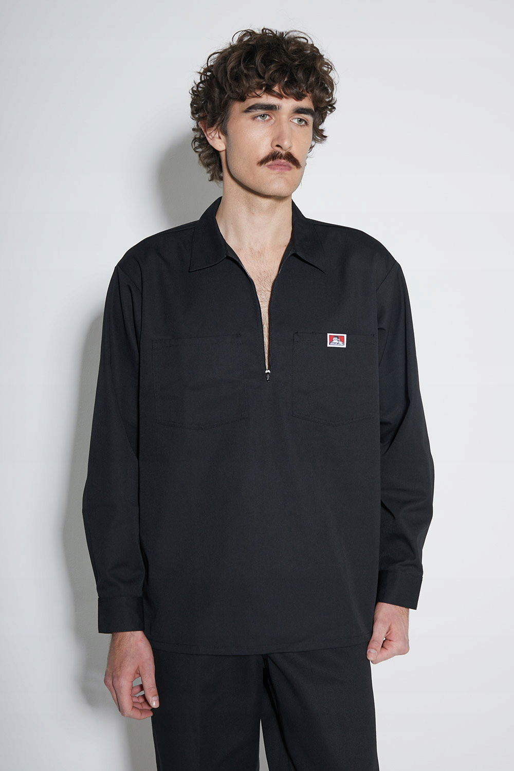 Košeľa Ben Davis Solid 12 Zip Black