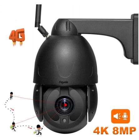 kovová 4G Sim kamera 50X Optický zoom IR120 m