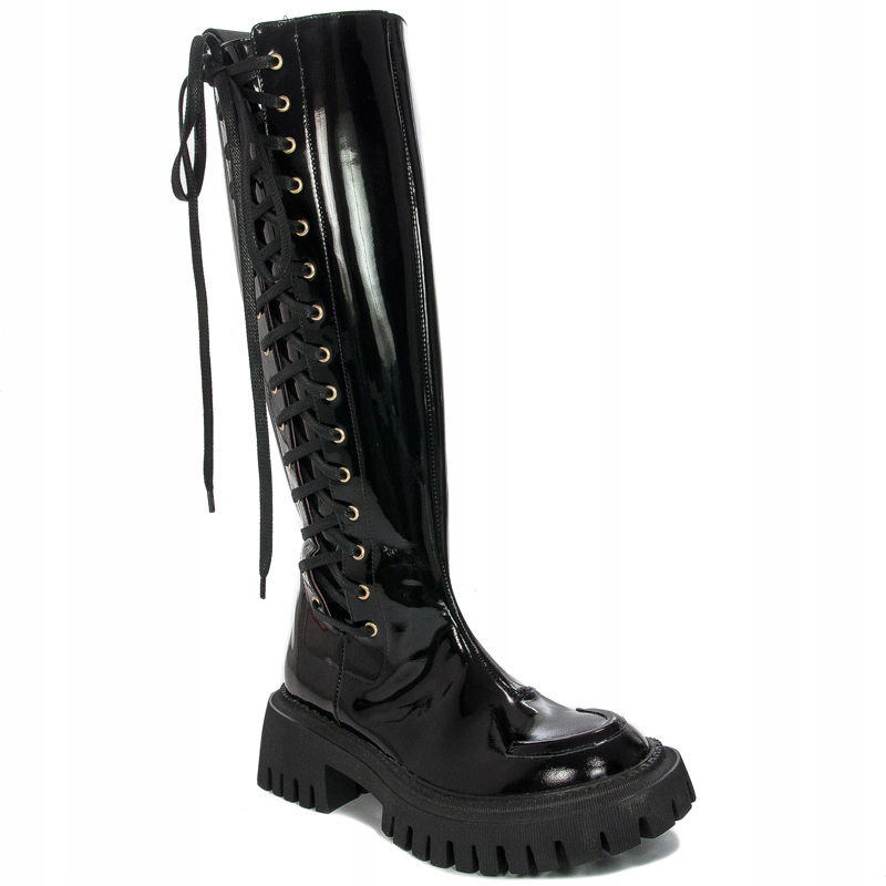 Kozaky Opra Shock Shine OP043-01 koža Black veľ.40