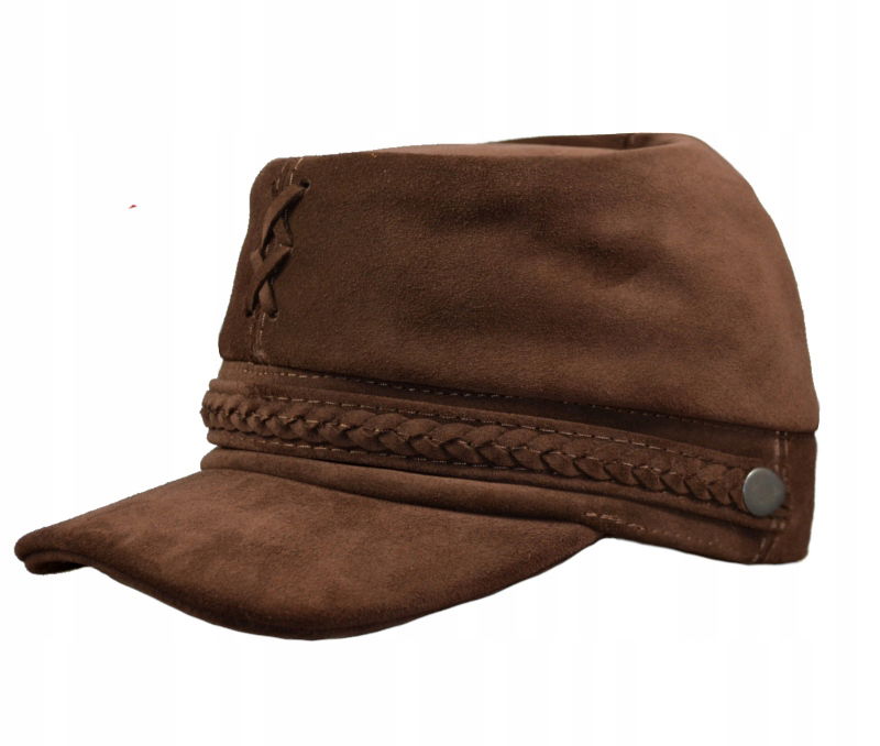 Kožená čiapka Konfederácia 2/4 Hnedý semiš Witleather.pl Výrobca