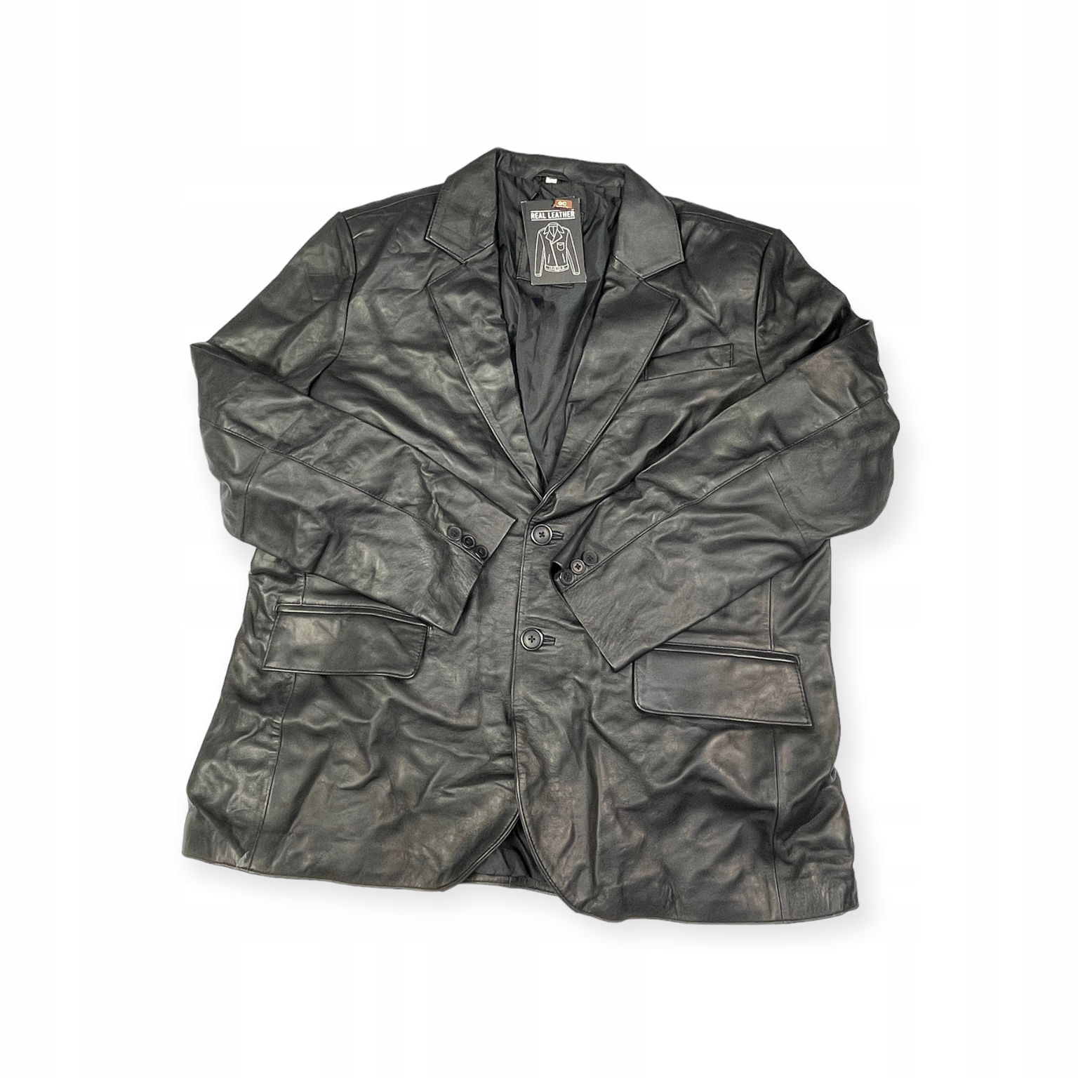 Kožená pánska bunda čierna Real Leather 2XL