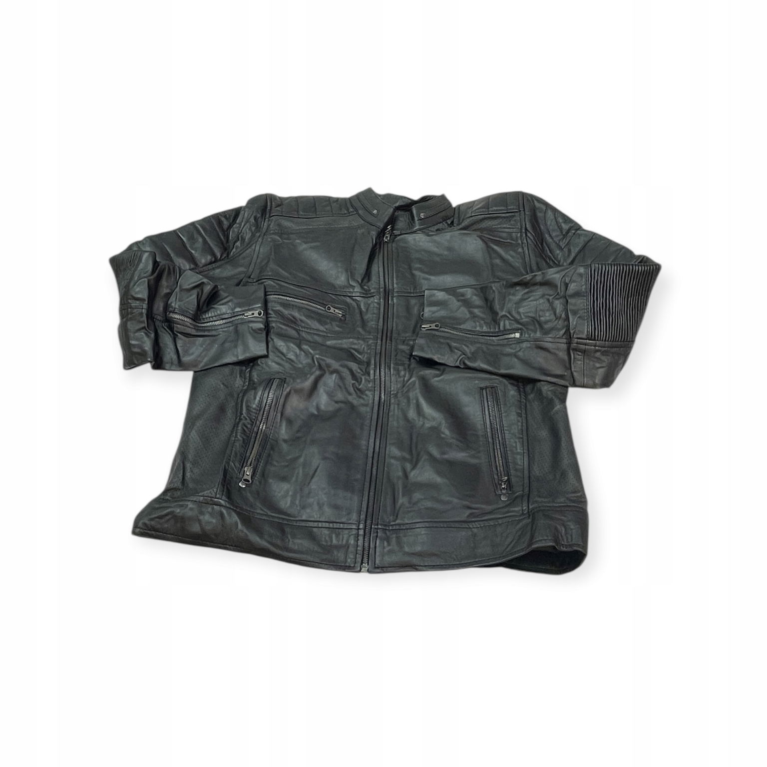 Kožená pánska bunda čierna Real Leather L