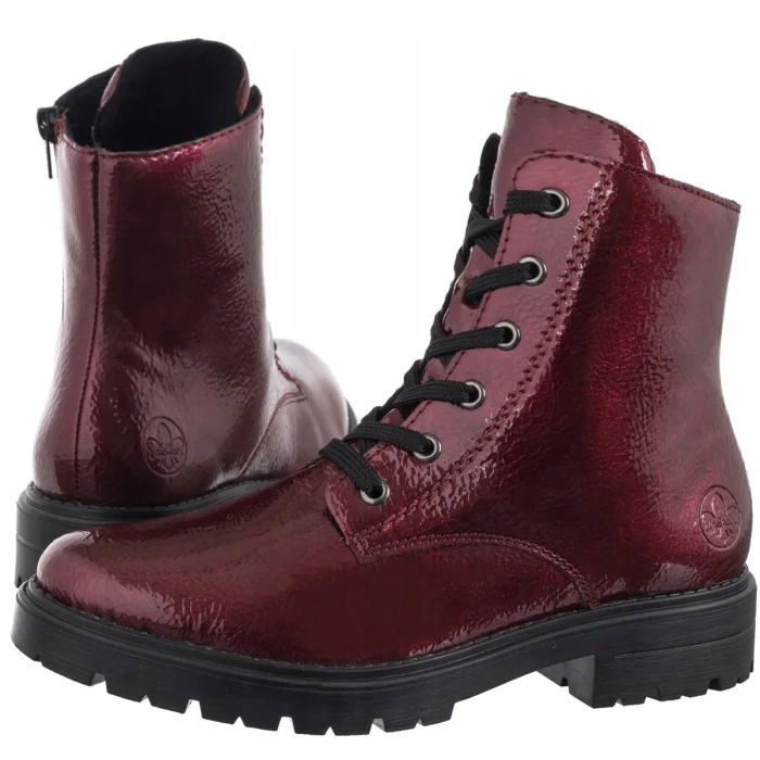 Kožené dámske čižmy Rieker Bordové Z2841-33 Red