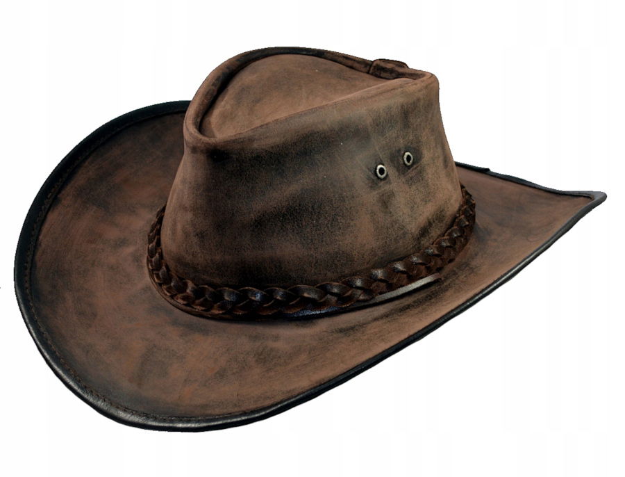 Kožený kovbojský klobúk Western Explorer starnúci bronz Witleather