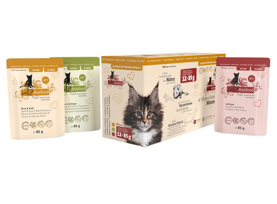 Krmivo pre mačiatka bez umelých prísad Catz Finefood Tri Chute 12x85 g