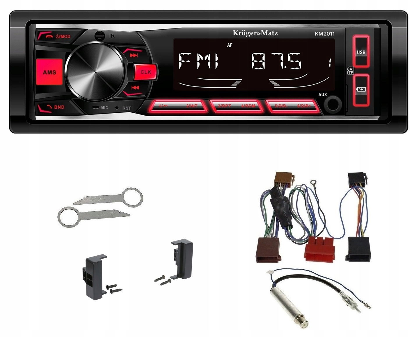 Kruger&Matz KM2011 Rádio rám 1DIN Usb Bluetooth Audi A4 B5 A2 A3 A6