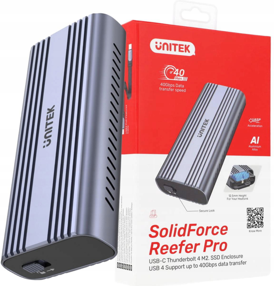 Kryt disku Unitek S1226A M.2 Ssd PCIe/NVMe 40Gbps