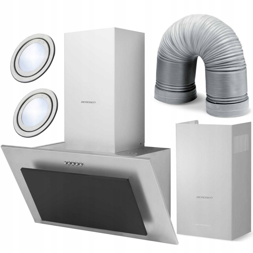 Kuchynský komínový odsávač 60 cm Inox čierny BT-209