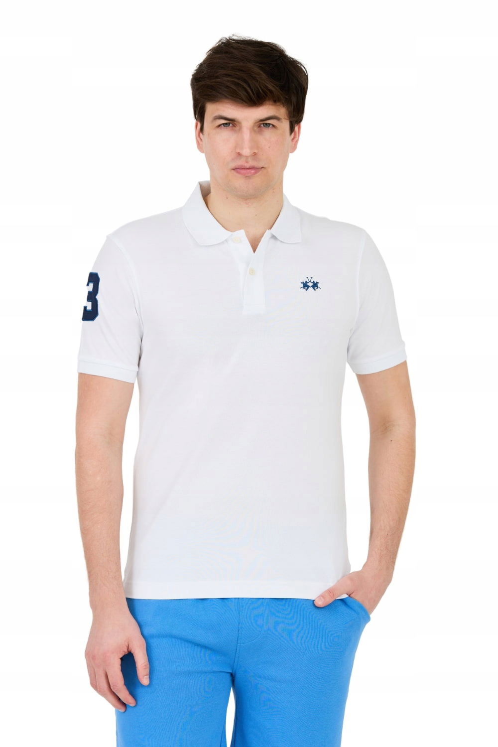 La Martina Biele polo s malým logom M