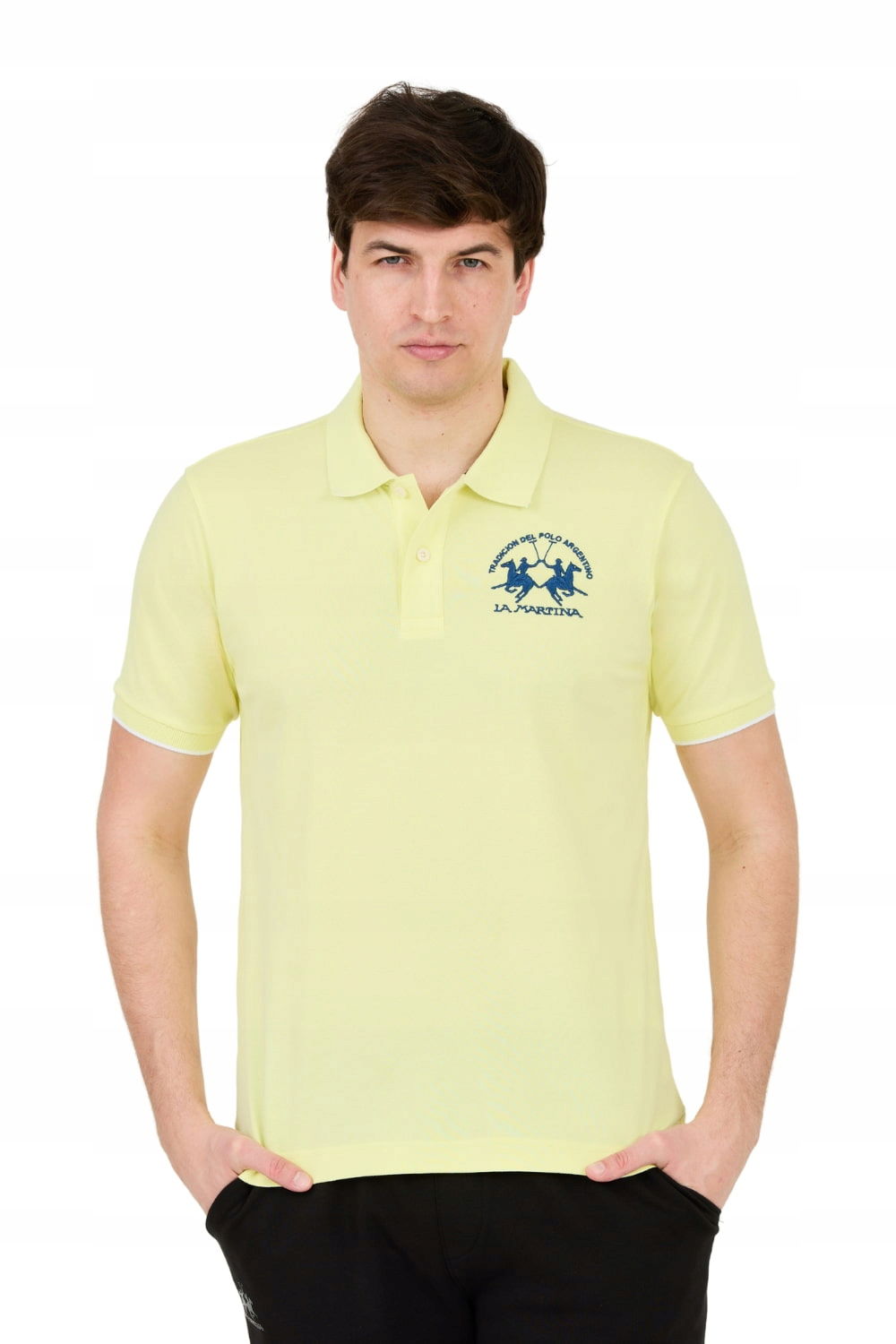 La Martina Citrónové polo s veľkým logom XL