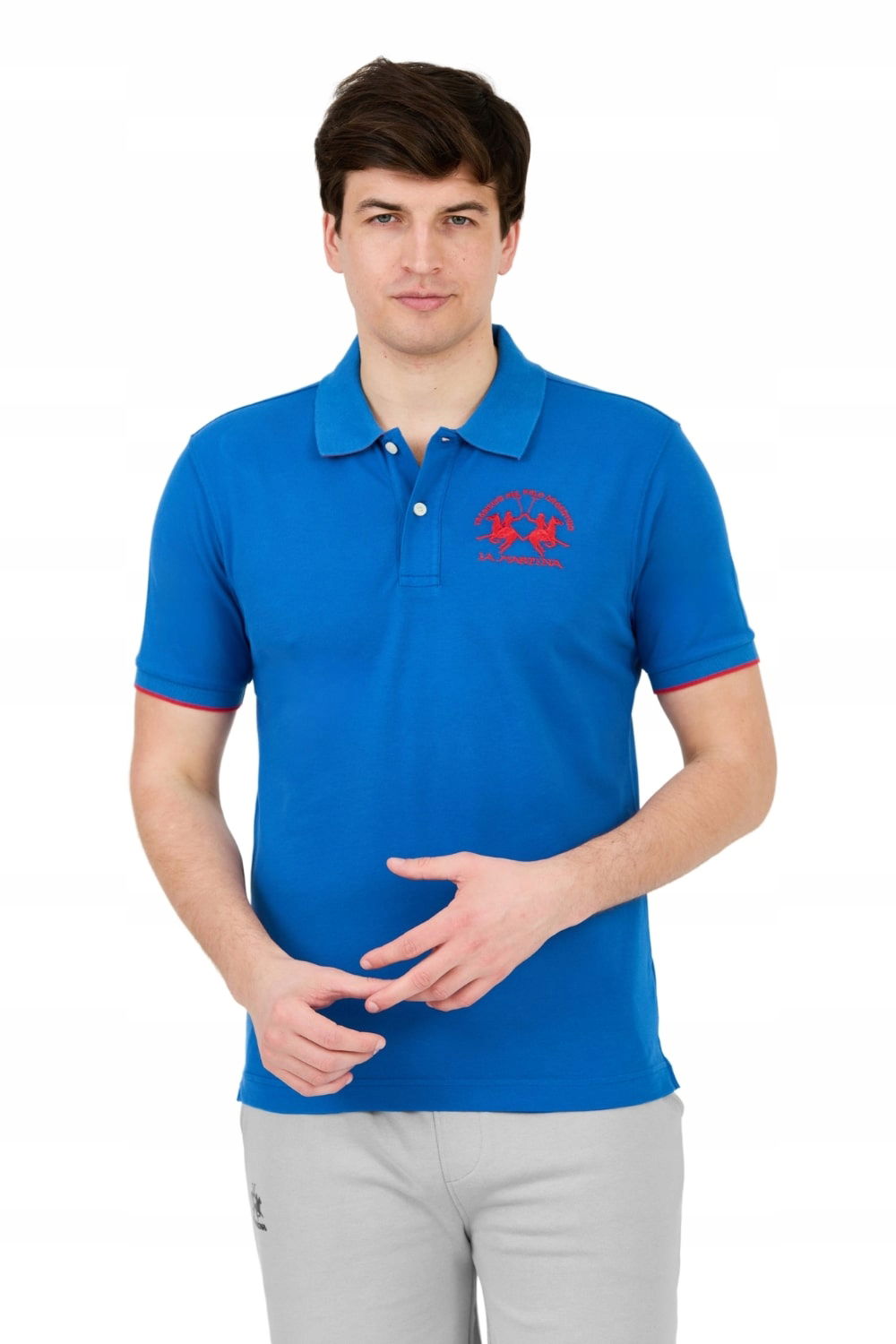 La Martina Modré polo s veľkým logom XXL