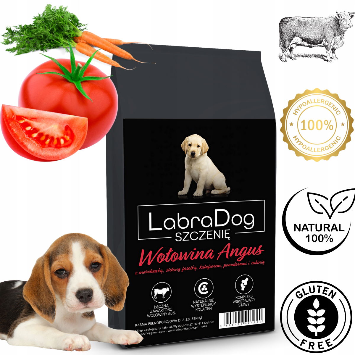 LabraDog Superfood Puppy Hypoalergénne hovädzie mäso Angus 65% pre Beagle 6 kg