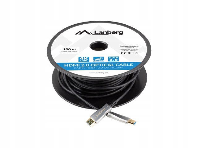 Lanberg Kábel Hdmi M/M V2.0 100 M Optický Aoc CA-HDMI-20FB-1000-BK