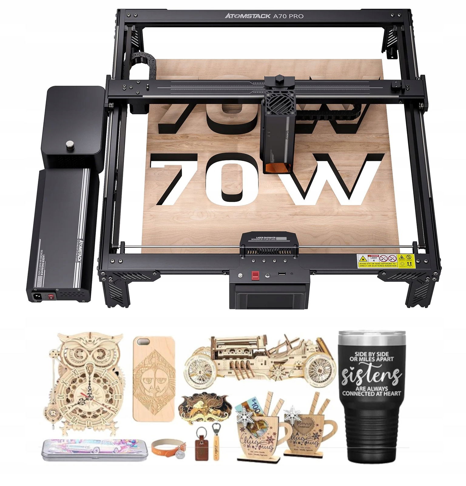 Laserová Gravírovačka Cnc Ploter Atomstack A70 Pro 70W 360W 50x40 cm