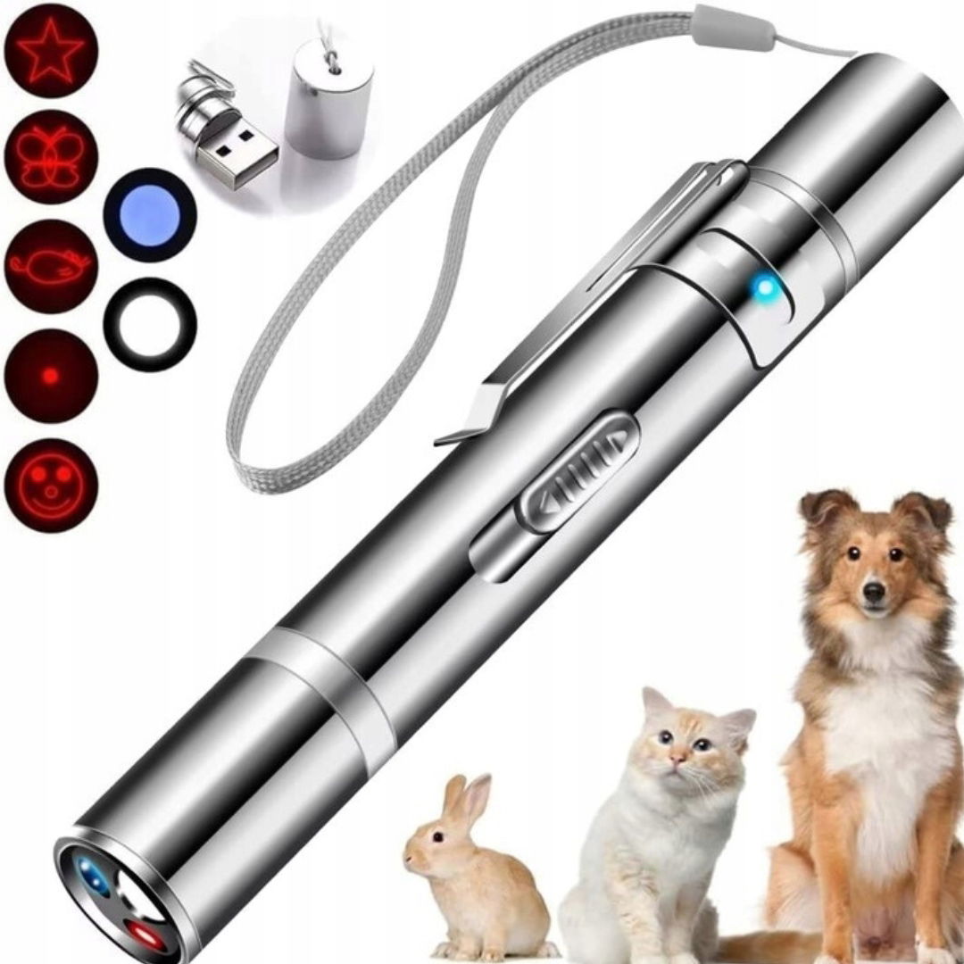 Laserové ukazovátko pre mačky Usb 3v1 baterka Uv Laser Hračka