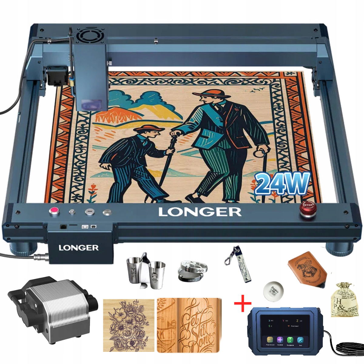 Laserový gravírovací stroj Longer B1 20W súprava s dotykovou obrazovkou