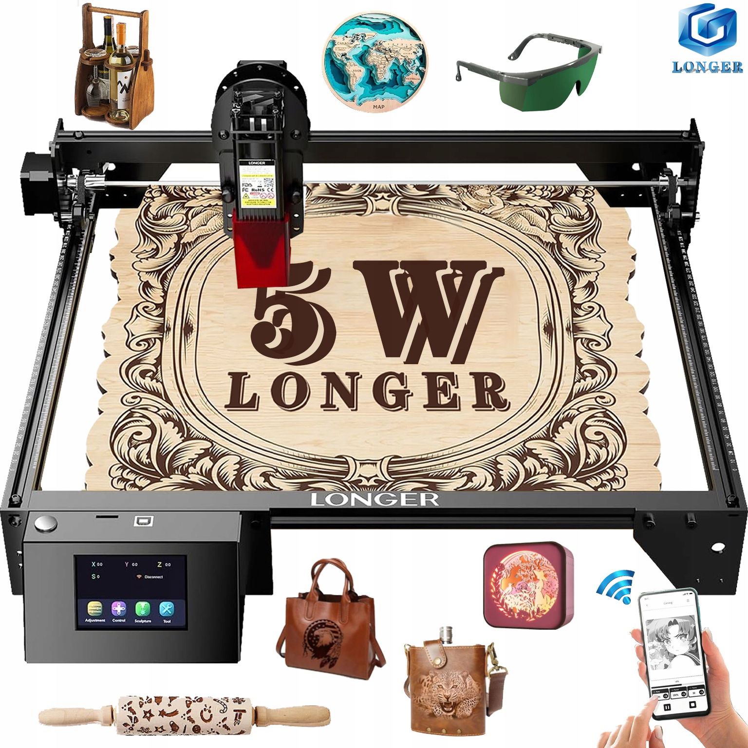 Laserový gravírovací stroj Longer Ray5 5W 400 x 400 mm Diy