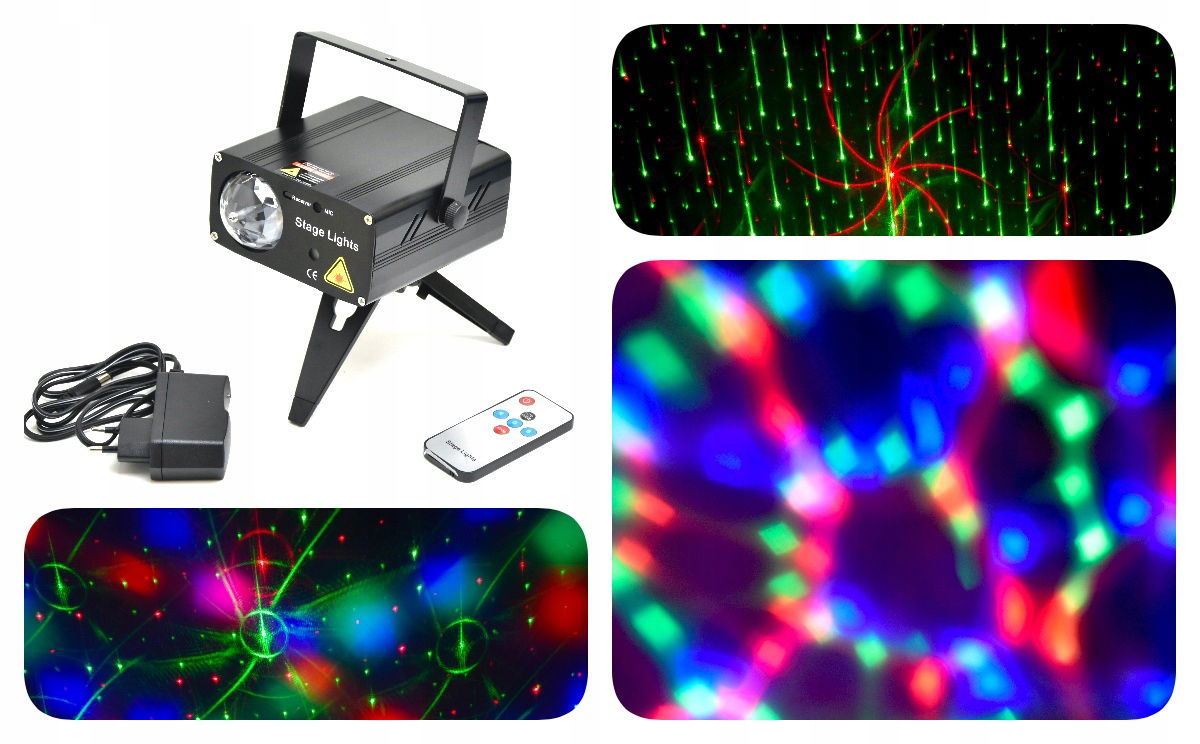 Laserový Projektor Stroboskop Vzory Zelený Červený