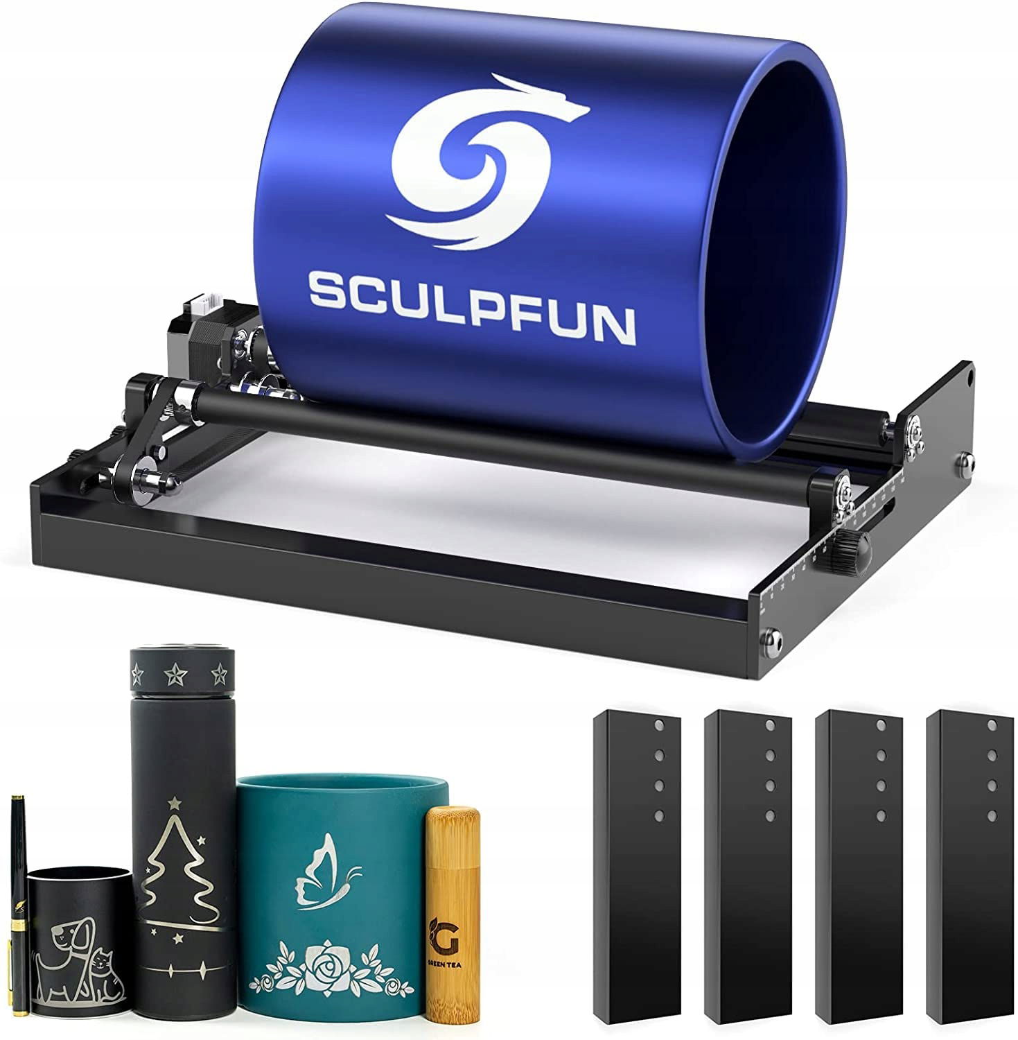 Laserový rotačný valček Sculpfun pre plechovky na valcové predmety