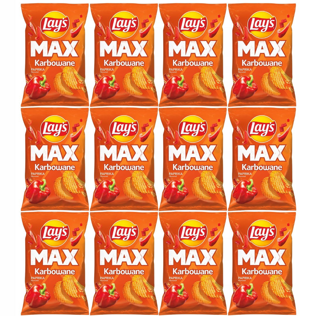 Lay's Max Lays Chrumkavé paprikové Chipsy 40g x 12 kusov