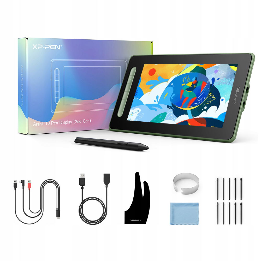 LCD perový tablet Xp-Pen Artist 10 2nd zelený