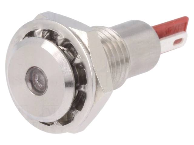 Led kontrolka plochá červená 24VDC fi-12,1mm IP67