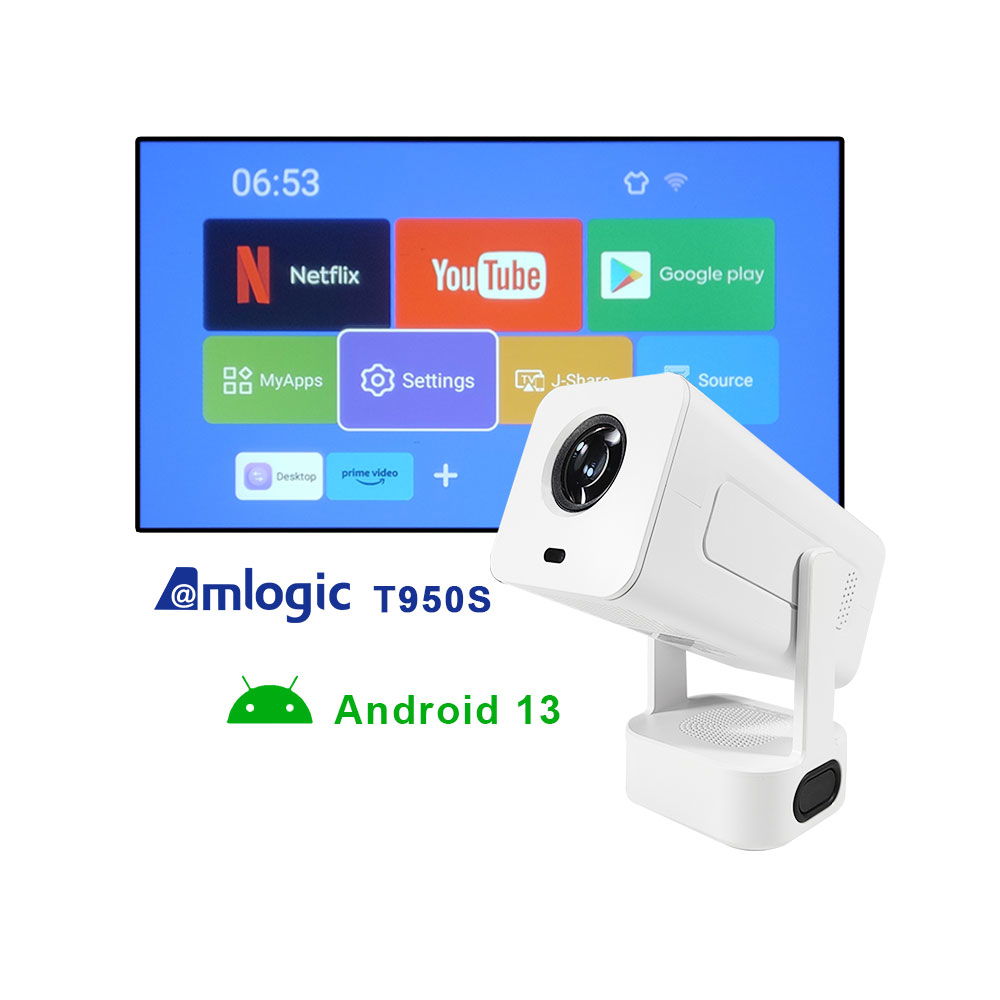 Led projektor Android 13 WiFi 6 Full Hd 1080p Auto Focus Smart Tv
