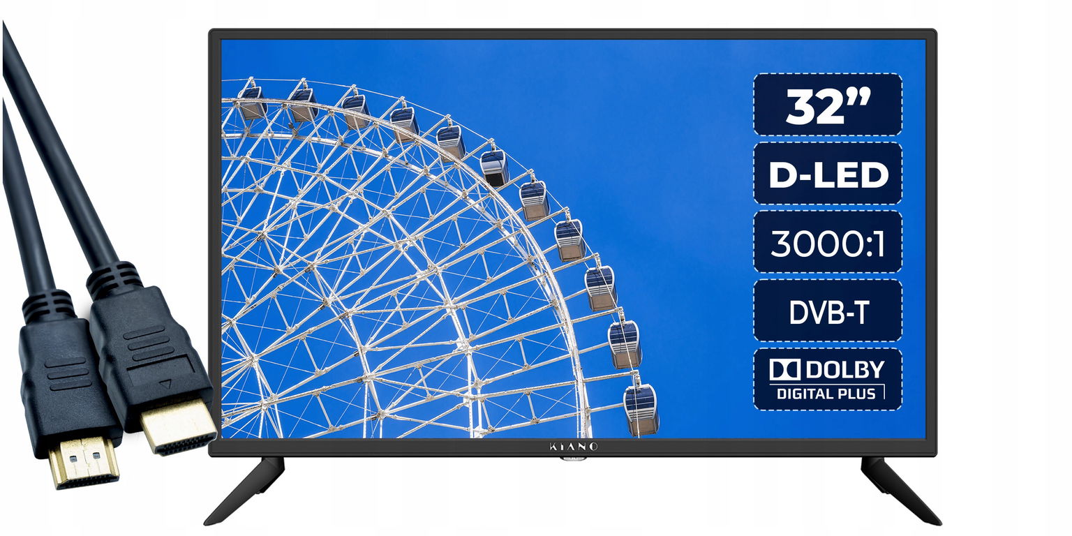 Led televízor Kiano Slim 32" Hd Ready Hdmi Usb Pvr obraz Hd Hdmi kábel