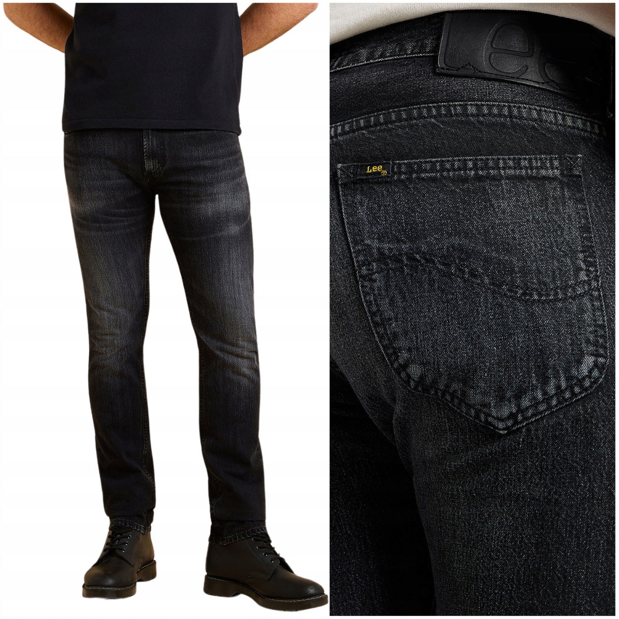 Lee 101 Rider slim Japan Premium čierne priliehavé džínsy W32 L34