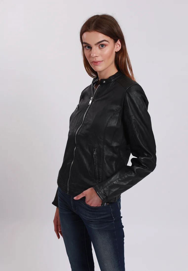 Lee Cooper dámska ramoneska bunda Bianca Farba Čierna Veľkosť M