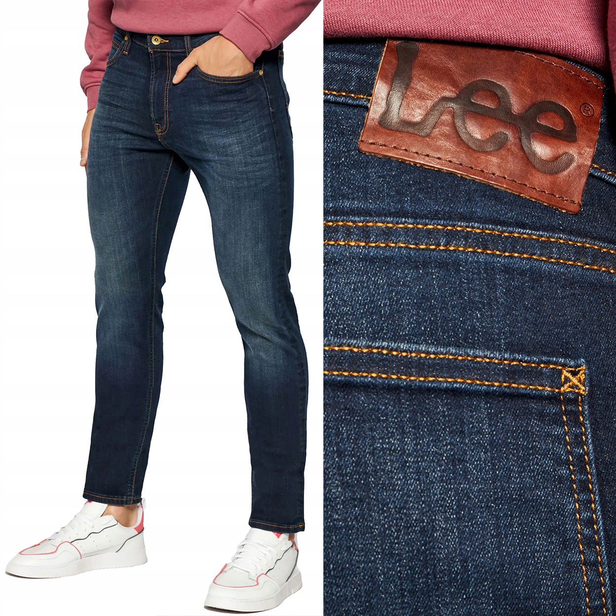 Lee Luke slim True Authentic silne zúžené tmavé džínsové nohavice W30 L36