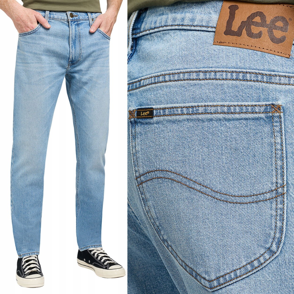 Lee Rider slim Solid Blues Džínsy Pánske priliehavé džínsové nohavice W34 L34