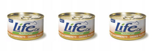 Life Cat Plechovka 85g Kuracie Mäso Krevety Filet 3ks