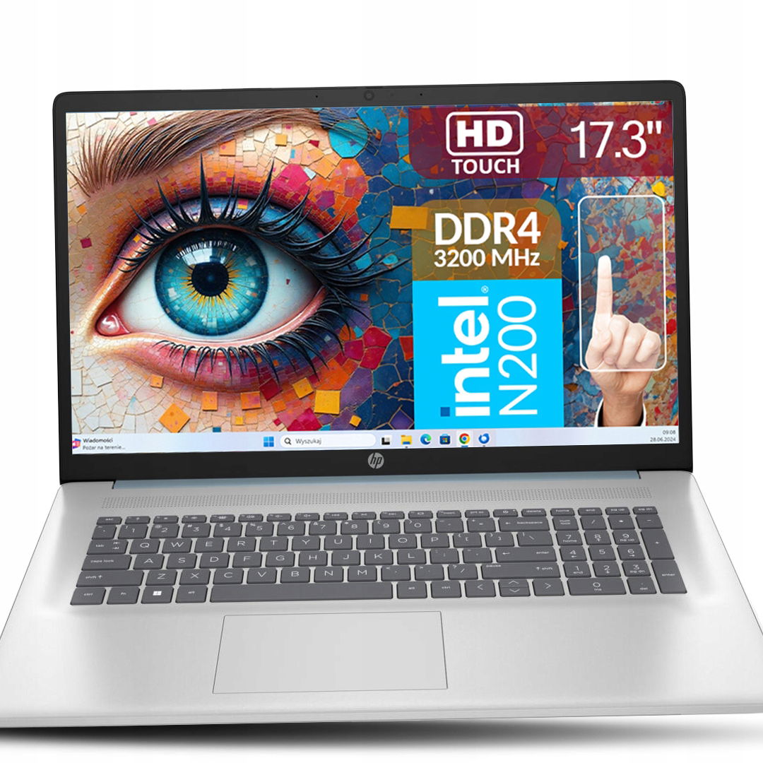 Limitovaný Notebook Hp 17 Quad Core 8GB DDR4 512SSD Hd+ Touch Blk Fp W11