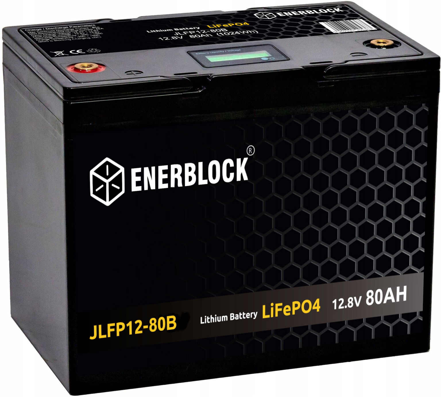 Litový Akumulátor LiFePO4 12V 80AH Enerblock Bms 1024Wh +Bluetooth