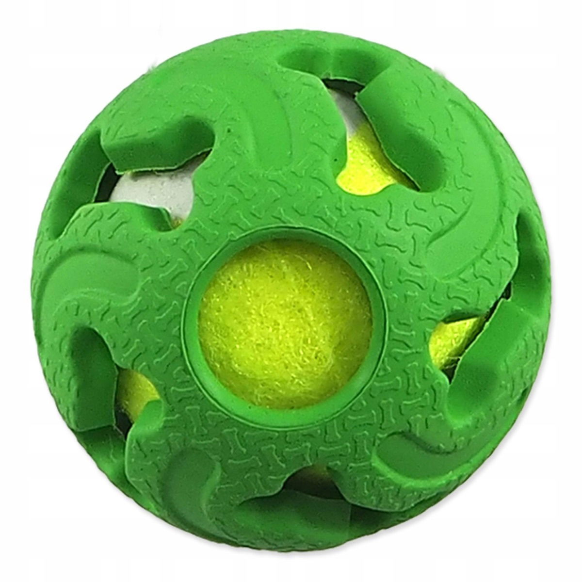 Loptička Dog Fantasy gumová s tenisákom zelená 5cm
