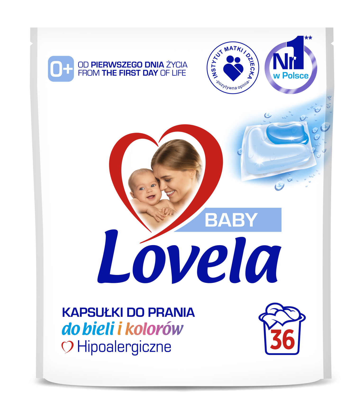 Lovela Baby Kapsule na pranie bielej a farby pre deti a dojčatá 36ks