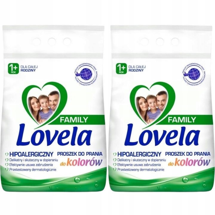 Lovela Family Prášok na farby 2x2,1 kg (56 praní)