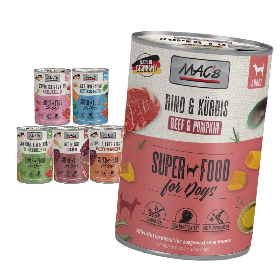 MAC's Dog Bezobilná Vlhké Krmivo Pre psa Mix príchutí bez hydiny 6x400 g