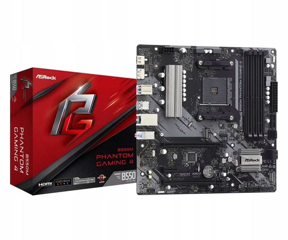 Mainboard Asrock Amd B550 SAM4 MicroATX 1xPCI-Express 3.0 1x 1xPCI-Express
