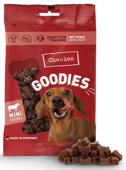 Mäkké tréningové pochúťky pre psa Chewies Hovädzie malé kocky 125 g