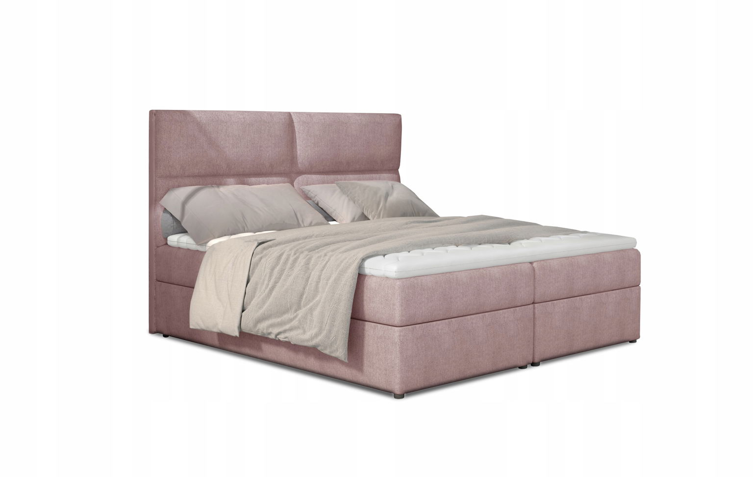 Manželská posteľ Boxspring 165 cm Alyce (ružová) (s matracmi)