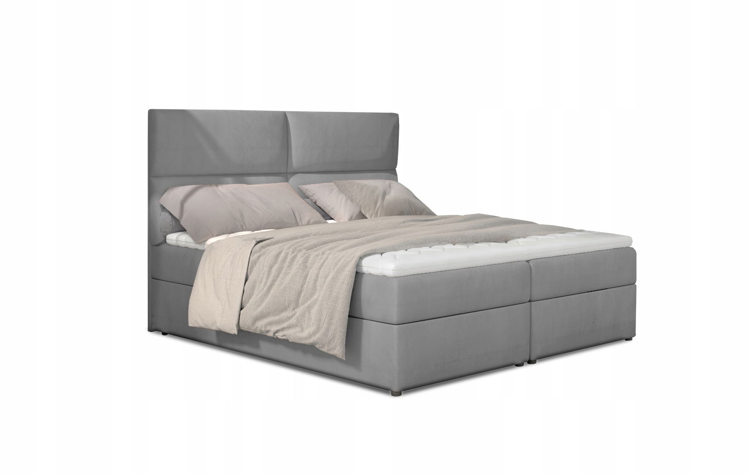 Manželská posteľ Boxspring 165 cm Alyce (svetlosivá) (s matracmi)